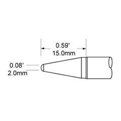 Long Conical Solder Tip, 2.0mm