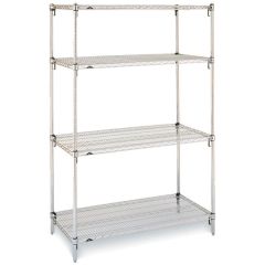Metro SA-244874C-S-4 24" x 48" x 74" Chrome Wire Shelving Unit with 4 Super Adjustable™ Wire Shelves