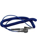 Botron B2508 GEM Wrist Strap Coil Cord with 1/8" Snap, Sapphire, 6'