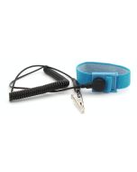 Botron B9008 Adjustable Elastic Wrist Strap with 1/8" Snap, Blue, includes 6' Coil Cord