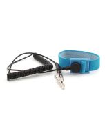 Botron B9028 Adjustable Blue Elastic Wrist Strap with 1/8" Snap & 12' Coil Cord