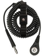 Desco 09088 Premium Metal Expansion Wrist Strap, includes 6' Coil Cord, Small