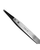 Excelta 159B-RT Three Star 5.00" Straight Blunt Point Replaceable Tip Carbofib Tweezer