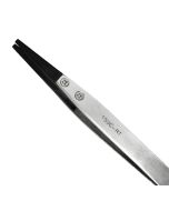 Excelta 159C-RT Three Star 5.00" Straight Medium Point Replaceable Tip Carbofib Tweezer