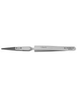 Excelta 179DN-RT &#9733;&#9733;&#9733;&#9733; ESD-Safe Reverse Action Neverust&reg; Stainless Steel Tweezers with Replaceable Copolymer, Straight, Pointed 0.080" Wide Tips