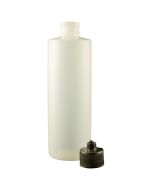 Jensen Global JG8.0BC Cylinder HDPE Bottle with Black Luer Lock Cap, 8oz.