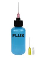 Desco 35610 LDPE durAstatic&reg; Dissipative "Flux" Printed Dispensing Bottle with Black Luer Lock Cap, Blue, 2 oz.