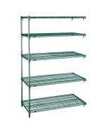 Complemento verde para estanter&iacute;as de rejilla Metroseal&reg; con 5 estantes de rejilla Super Adjustable&trade;, 18"x 24" x 74"