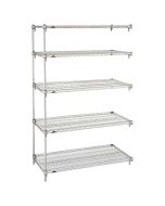 Metro 5AA377C Chrome Super Adjustable&trade; 5-Shelf Wire Shelving Add-On, 18" x 72" x 74"