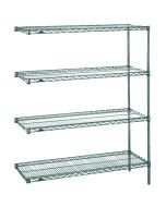 Complemento para estanter&iacute;a de rejilla verde Metroseal&reg; con 4 estantes de rejilla Super Erecta&reg;, 18" x 30" x 63"