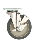 Metro B5PB Polyurethane Caster Swivel B-Plate, Braking, 5"