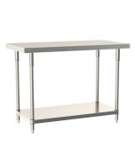 Metro TableWorx&trade; Stainless Steel Work Table with Type 304 Work Surface, Shelf Base & Legs