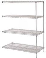 18" x 72" x 63" Chrome Wire Shelving Add-On with 4 Wire Shelves