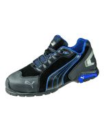 PUMA Safety Rio Static Dissipative Men's Low Leather Safety Shoe, Black/Blue (Pair)