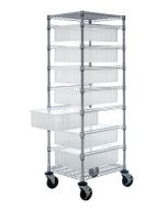 Quantum BC212469M1CL Bin Cart with 4 Rails, 21" x 24" x 69"