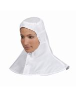 Capucha Worklon&reg; LD-100 de poli&eacute;ster Taffeta de contorno abierto, blanco