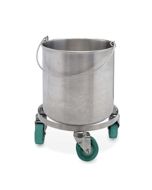 Texwipe TX7066 BetaMop&reg; Seamless Stainless Steel Bucket with Casters, 10 Gallon Capacity