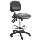 Lissner Lincoln Series Bench Height ESD Chair with Standard Seat & Back, Vinyl, Nylon Base