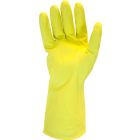Safety Zone GRFY Flock Lined Chlorinated 20 Mil Latex Gloves, Rolled Cuff, Yellow