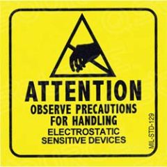 3M 7202 2" x 2" Destructable MIL-STD-129 Symbol Label (Black on Yellow)