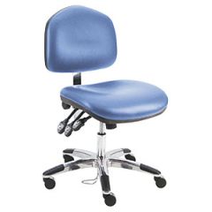 Lissner Washington Series Desk Height Cleanroom ESD Chair with Large Seat & Back, Vinyl, Aluminum Base