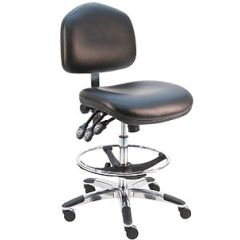 Lissner Washington Series Bench Height Chair with Large Seat & Back, Vinyl, Aluminum Base