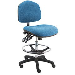 Lissner Washington Series Bench Height Chair with Large Seat & Back, Fabric, Nylon Base