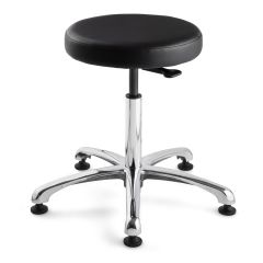 Bevco 3050C2-V Vinyl Class 100 Cleanroom Stool with Polished Aluminum Base, 15.5"-20.5"