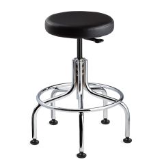 Bevco 3210C2-V Vinyl Class 100 Cleanroom Stool with Tubular Steel Base, 19"-24"