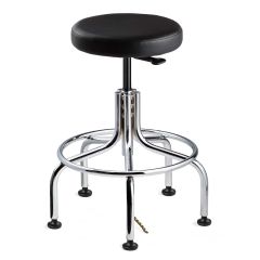 Bevco 3210E-V Vinyl ESD Stool with Tubular Steel Base, 19"-24"