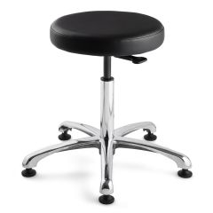 Bevco 3350C2-V Vinyl Class 100 Cleanroom Stool with Polished Aluminum Base, 18.5"-26"