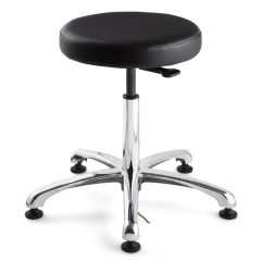 Bevco 3350E-V Vinyl ESD Stool with Polished Aluminum Base, 18.5"-26"