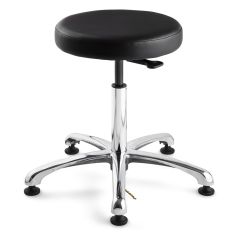 Bevco 3350E2-V Vinyl Class 100 Cleanroom ESD Stool with Polished Aluminum Base, 18.5"-26"