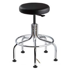 Bevco 3610E-V Vinyl ESD Stool with Tubular Steel Base, 24"-29"