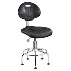 Bevco 7610C1 Everlast Bench Height Class 10 Cleanroom Chair with Tubular Steel Base, Polyurethane