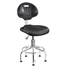 Bevco 7610E1 Everlast Bench Height Class 10 Cleanroom ESD Chair with Tubular Steel Base, Polyurethane