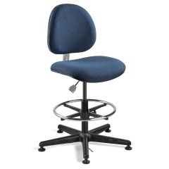 Bevco V830S Lexington Mid-Height ESD Chair with Black Nylon Base, Fabric