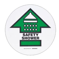 Brady 104487 "SAFETY SHOWER" with Arrow Floor Sign, 17" Diameter