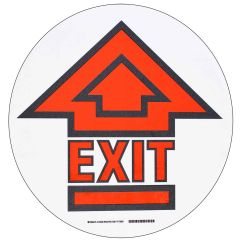 Brady 104490 "EXIT" with Arrow Floor Sign, 17" Diameter