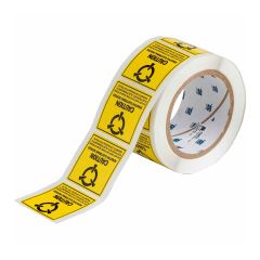 Brady Worldwide SL-6 "Caution" Static Sensitive Electronic Devices Warning Labels, Black on Yellow, 4" x 4" (Roll of 250)