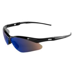 Bullhead Safety® BH2259 Spearfish Safety Glasses with Shiny Black Frame & Blue Mirrored Lens