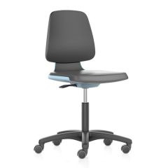 Cramer Citrus Desk Height Cleanroom Chair with Black Nylon Base, Synthetic Leather