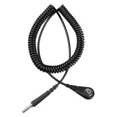 Desco 09037 Wrist Strap Coil Cord with 4mm Snap to Banana Plug, Black, 6'