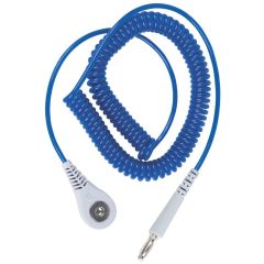 Desco 09150 Jewel Rapid Retraction Coil Cord, Angle, Sapphire, 6'