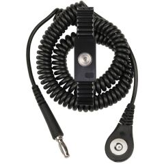 Desco 09187 Adjustable Jewel MagSnap Metal Wrist Strap, includes 6' Coil Cord