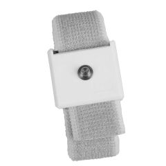 Desco 09223 Jewel® Adjustable White Elastic Wrist Strap with 4mm Snap