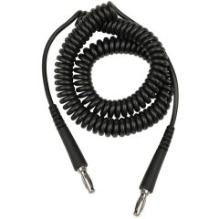 Desco 14113 Relaxed Retraction Coil Cord, Banana-Banana, Black, 12'