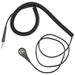 MagSnap® Hip-to-Wristband Coil Cord, 4mm Snap to Banana Plug, Black, 6'