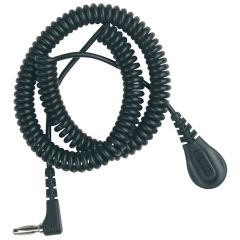 Desco 91095 Relaxed Retraction Coil Cord, Angle, Black, 6'