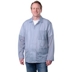 Desco Trustat® 73890E ESD Jacket with 1 Line of Embroidery, Gray, X-Small